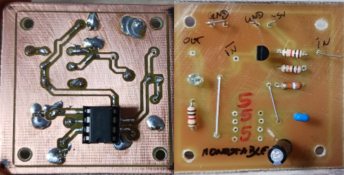 The board, that I forgot to flip hence the 555 alone on the back